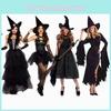 Spellbinding Sleeveless Witch Dress Featuring Elegant Accessories For Halloween Celebrations