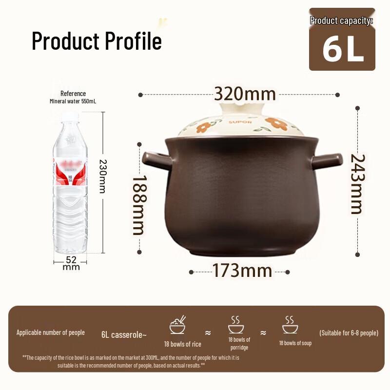 Supor TB60A3 Ceramic Casserole Pot