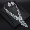 Exaggerated Feather Diamond Clavicle Short Necklace Four-Piece Women'S Accessories