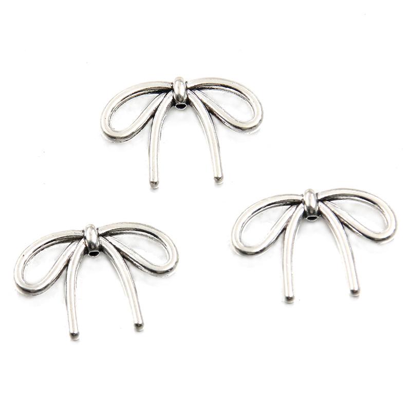 23 Styles Bowknot DIY Alloy Hollow Pendant Charm for Handmade Necklace & Bracelet