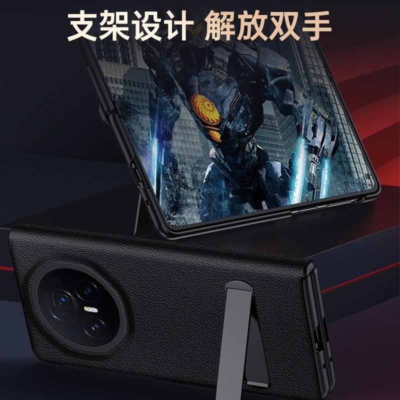 Custodia a Flip in Pelle Nappa Premium per Honor Magic V3 Con Supporto Integrato Protezione Cerniera Magnetica Pellicola Protettiva Schermo Inclusa