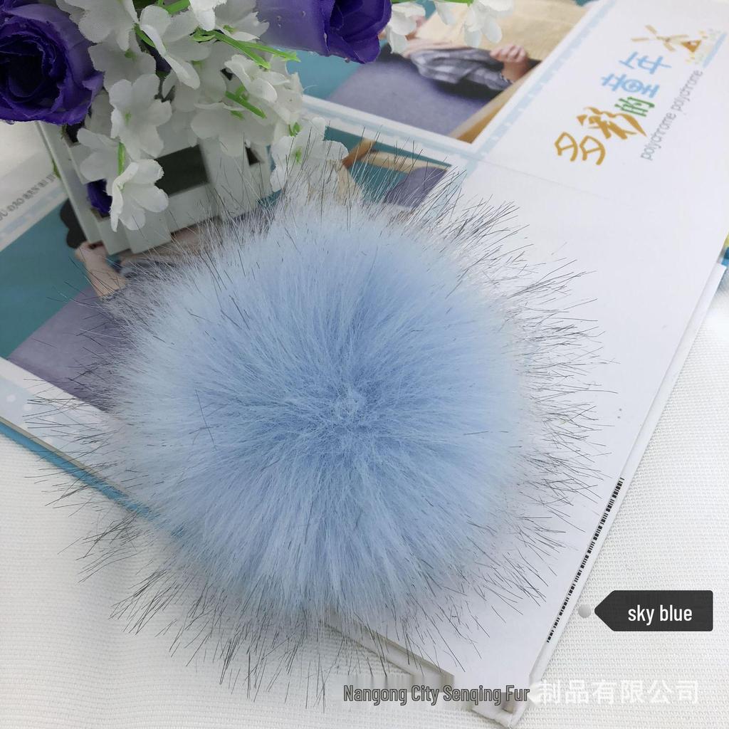 Colored 15cm Fluffy Faux Fur Fox Ball for DIY Hat Pendant