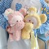 Plush Bunny Eared Sheep Shoulder Bag With Zipper Pocket For Daily Use