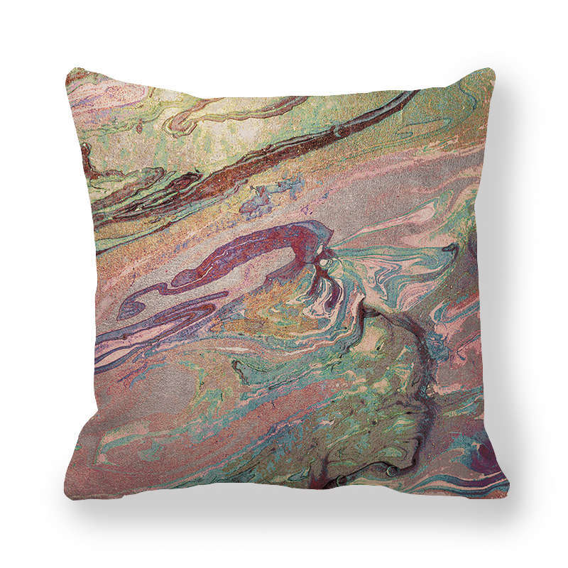 Home Decor Marble Pattern Digital Print Throw Pillow Covers Pattern Cushion Cover Suitable for Sofa Bedroom Car Pillow Cover
