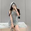 Women's Summer Backless Slimming Hooded Tank Dress