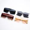New personalized frameless integrated sunglasses men's and women's trendy large-frame sunglasses street shot glasses s