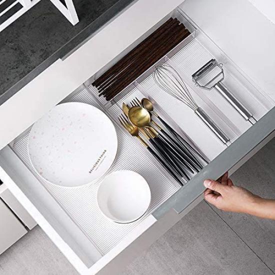 Benzoyl Extendable Cutlery Tray for Sliding Cutlery Drawer Kitchen Small Item Transparent Drawers, Case, Storage, Storage, Storage,