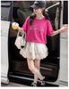 Girls' Short-Sleeved Set Summer 2026 New Item, Sweet and Fluffy Skirt for Big Children, Korean Style Outfit, Trendy and Fashionable Children's Trend