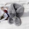 Girl's Scarf Winter Student Medium Long Fashion Versatile Pearl Scarf Soft Warm Scarf