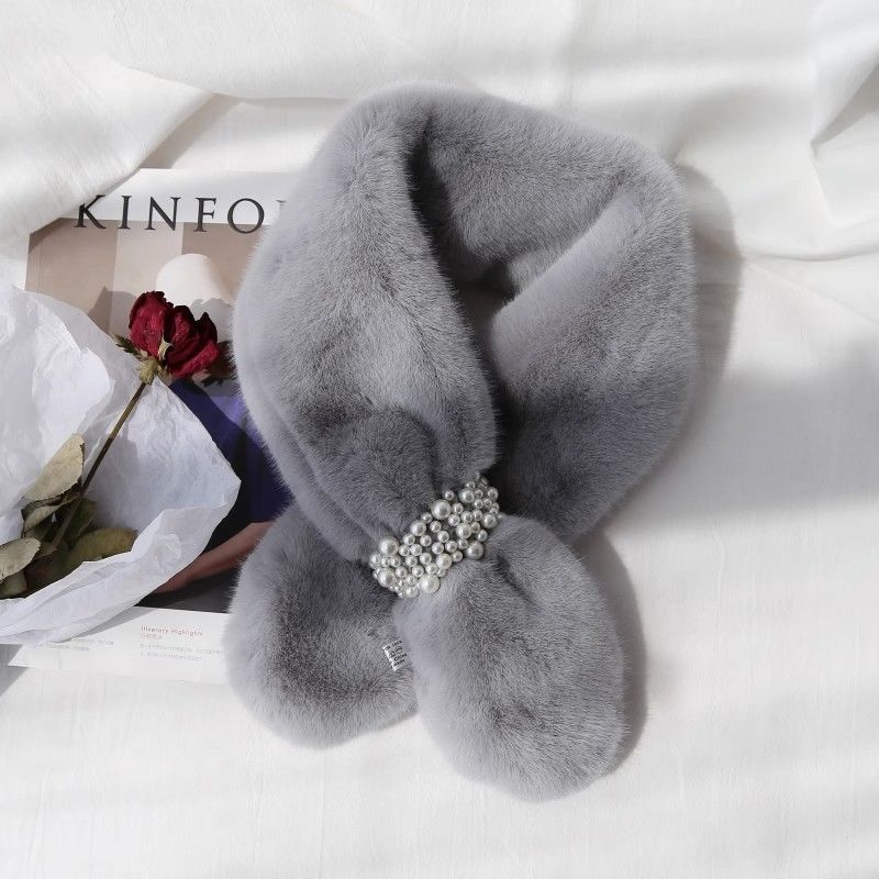 

Шарф для девочки, зимний студенческий, средней длины, модный, универсальный, жемчужный шарф, мягкий, теплый шарф