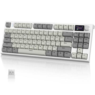 ATTACK SHARK x AJAZZ K86 Gamingtastatur Trådløst tastatur Bluetooth Trådløst Lineært TFT Fargeskjerm Knott Blåhvalstruktur Hotspot Japansk