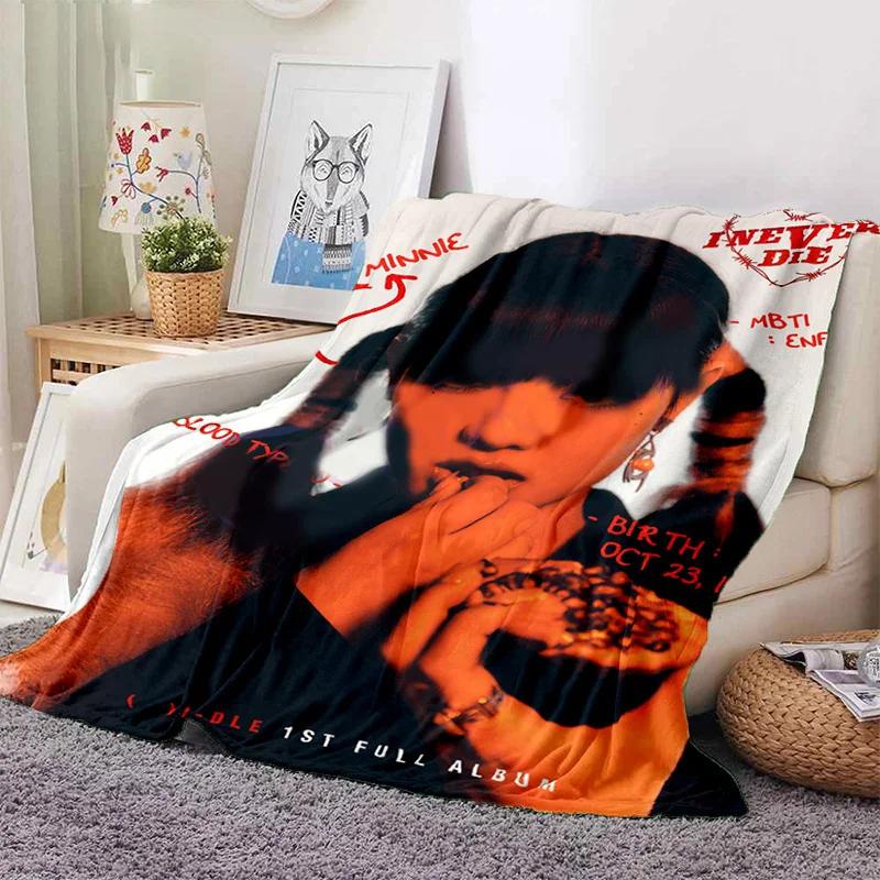Kpop (G)I-DLE Kpop Girl Miyeon Soft Plush Blanket, Flannel Blanket Throw Blanket for Living Room Bedroom Bed Sofa Picnic Cover
