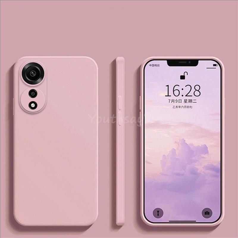 Dla OPPO A78 Etui Silikonowe Płynne Dla OPPO A78 Pokrowiec Zwykły Gumowy TPU Ochraniacz Wstrząsoodporne Etui na Telefon OPPO A78 4G Pokrowiec