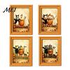 Fall Seasonal Kitchen Decor Wooden Black Cat Fridge Magnet, Cartoon Bathroom Decor, Autumn Home Decorations Cute Theme Photo Frame Magnets,