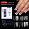 550-Piece Box of Transparent Short Square Nail Tips – Trapezoidal Full and Half Stick, Thin and Durable for Nail Art