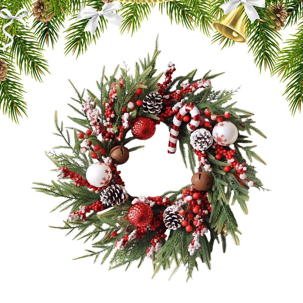 Christmas Garland Decorations Artificial Wreath Door Hanging Window Props Background Christmas Thanksgiving Props Accessories