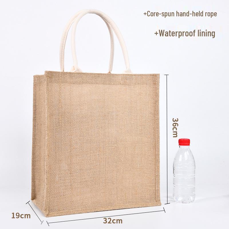 Custom DIY Hand-Painted Jute Burlap Tote Bag by MUJI