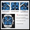 OLEVS Moon Phase Original Mens Watches Classic Three Eyes Waterproof Luminous Chronograph Quartz Wristwatch Brand Watch