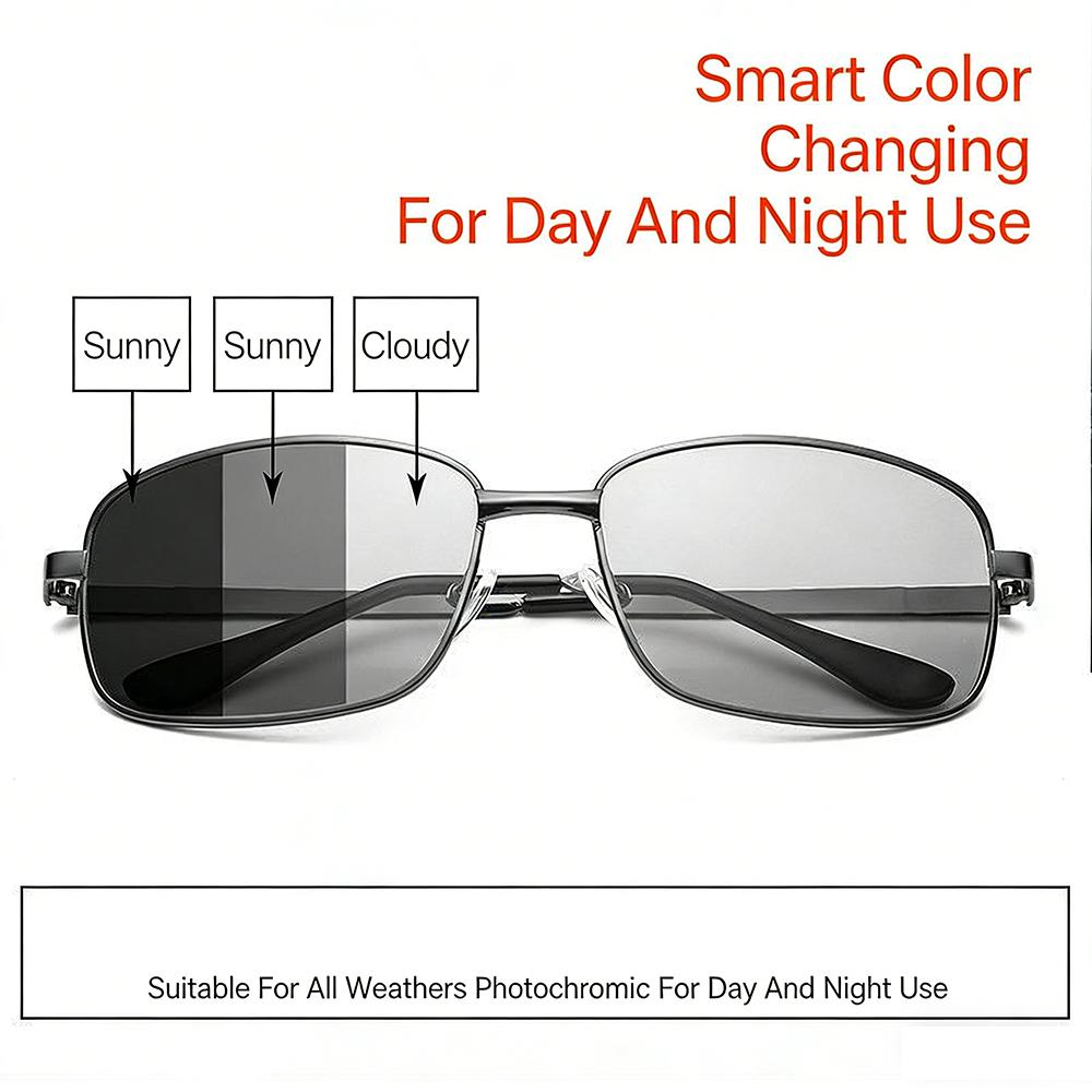 Polarized Sunglasses Metal Day Night Dual Use Sunglasses Photochromic Sunglasses Comfortable Uv400 Eyewear For Fishing Driving
