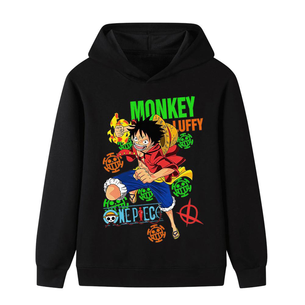 B1378 Kids Boys Girls One Piece Print Outerwear Long Sleeves Hoodie 100cm чёрный