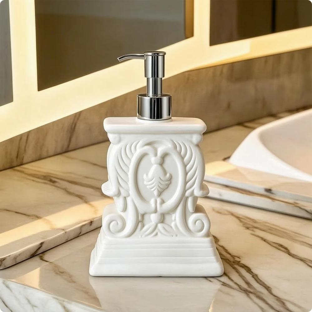 Refillable Roman Column Resin Lotion Pump Bottle Retro Liquid Hand Soap Container Home Decor