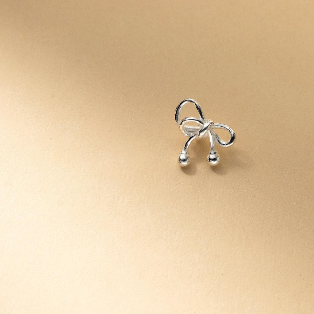 S925 Sterling Silver Vintage Bowknot Pendant DIY Bracelet Pendant Handmade Braided Rope Material Accessories