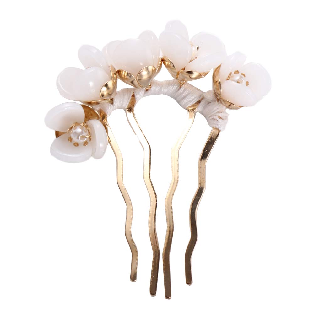 

Elegant Chinese Style Cheongsam Hanfu For Women For Girls Pearl Flowers Hair Stick U Shaped Hairpin Hair Fork Hair Accessories белый