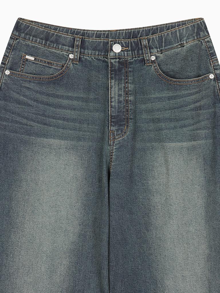 HANGTEN Men'S Lightweight Barrel Denim Pants_247(10570-055-408-10)