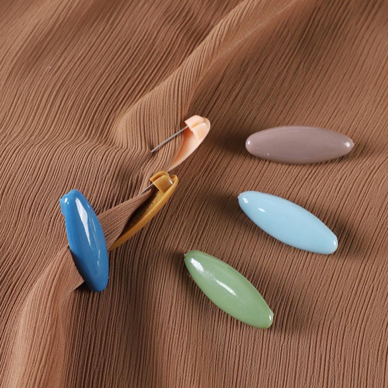 8Pcs/set High Quality Solid Color Plastic Brooch Needle Fix Scarf Islamic Turban Accessory Hijab Brooch Elegantly Safety Pin