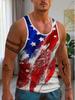 Men's casual vest Hawaiian style American flag pattern 3D digital printing sleeveless vest