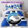 Biancheria da letto con motivo calcistico Atalanta BC, Set piumone Copripiumone Federa Regalo di Compleanno per la Casa (1*copripiumino+2*federe,senza imbottitura)