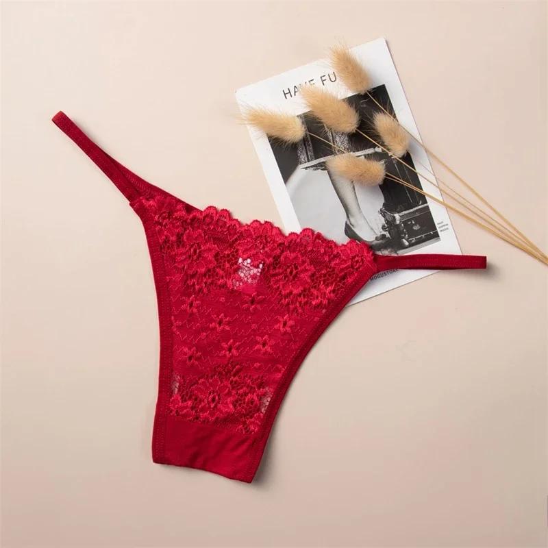 Sexy T Back Panties Women Lace Thong Comfortable Low Waist Thong Female Fashion Intimate Lingerie Women G-string