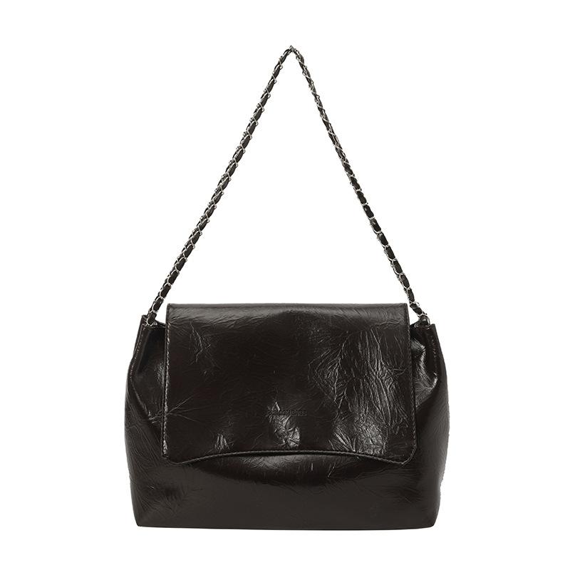 Simple casual retro tote bag large capacity chain shoulder bag personalized versatile women's messenger bag women's bag