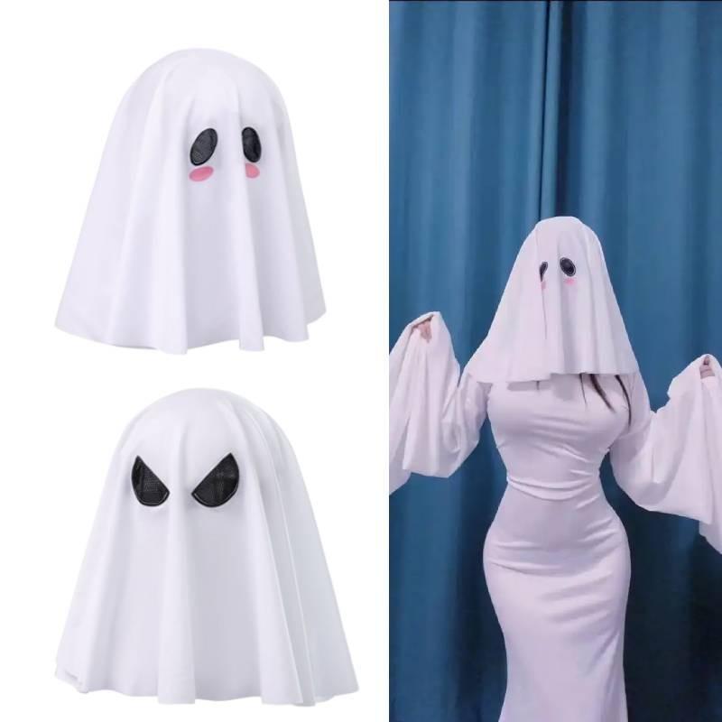 Girl Costume Ghost Double Sided Headwear Cosplay Halloween Performance Stage