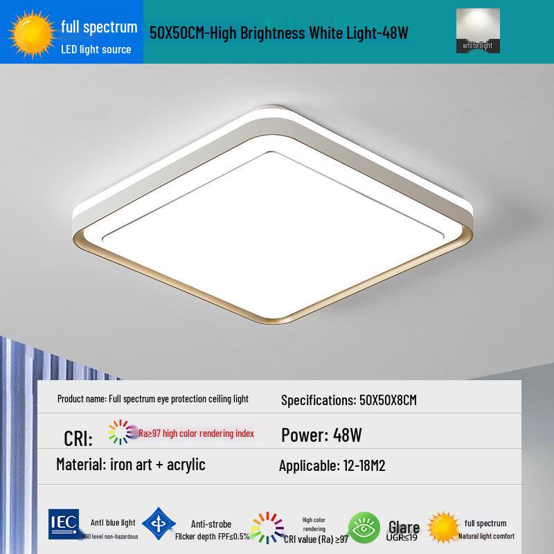 2025 LED Eye-Protecting Full Spectrum Ceiling Light for Bedroom and Living Room - Modern and Simple Design