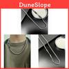 Stainless Steel Geometric Necklace For Men With Green Bamboo Beads Handmade Vintage Style