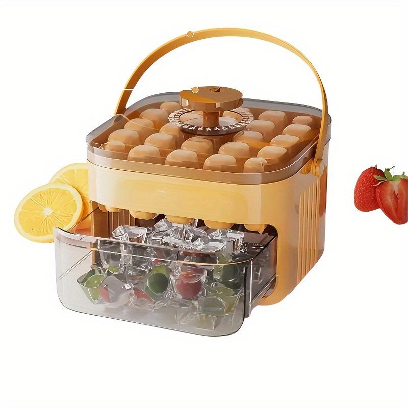 

50 Grid Handheld Press Ice Cube Mold - No Power Required, Double Layer Design, Essential Kitchen Tool for Refrigerator оранжевый