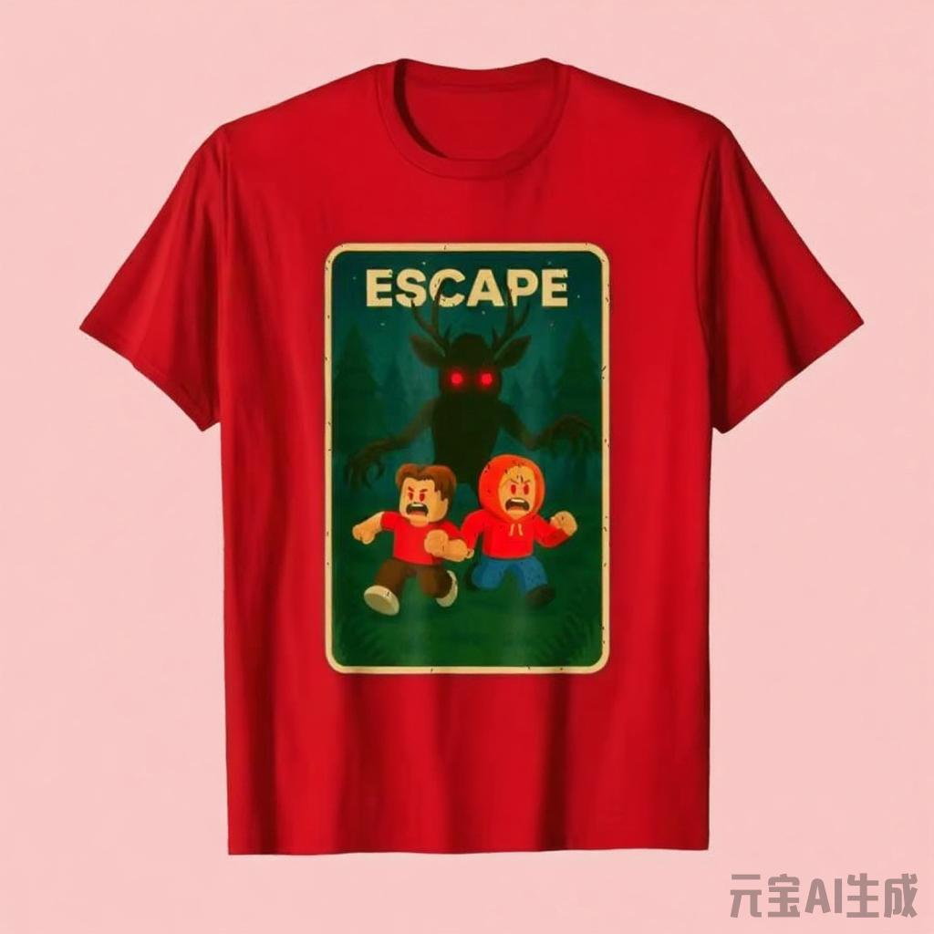 Run - 99 Nights Halloween Gamer Deer In The Forest Kids Meme T-shirt for Men Women 100% Cotton T Shirts Short Sleeve Tops