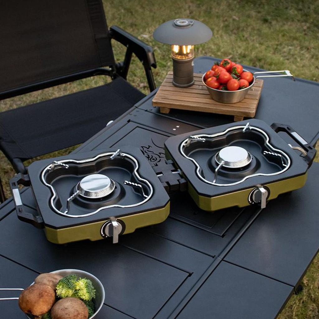 Camping Stove Propane Portable Folding Double Cooking Accessories Camping Cooking Stove for Outdoor Picnic Tailgating Fishing