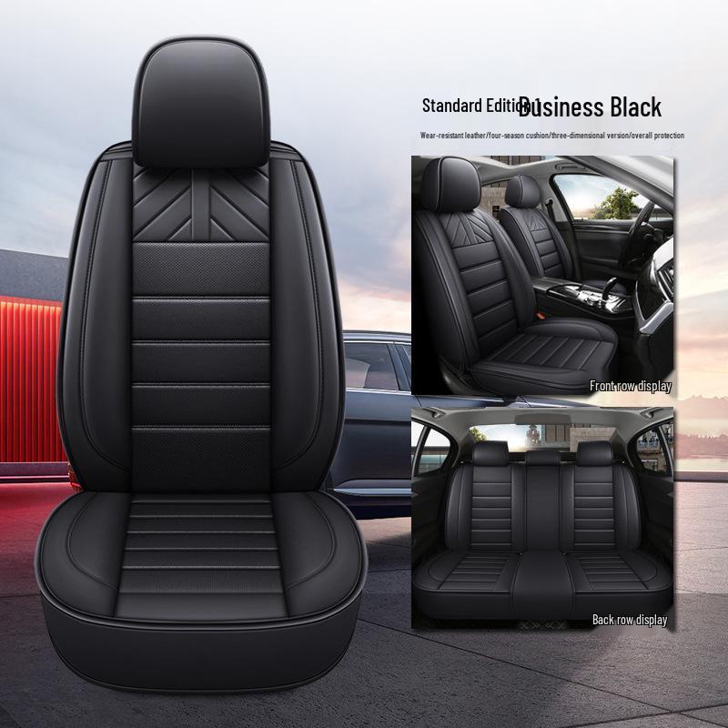 Universal Leather Car Seat Covers - Four Seasons Style, Full Coverage Cushion Set