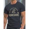 Europäische Größen Rose 'THE PEOPLE S REPUBLIC OF YORKSHIRE' Aufdruck Herren Freizeit Rundhals Kurzarm T-Shirt für Sommer Freizeit T-Shirt