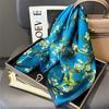 Polka Dot Printed Silk Scarf Women Simulated Silk Elegant And Versatile Headwear Bag Accessories Clothing Square Scarf