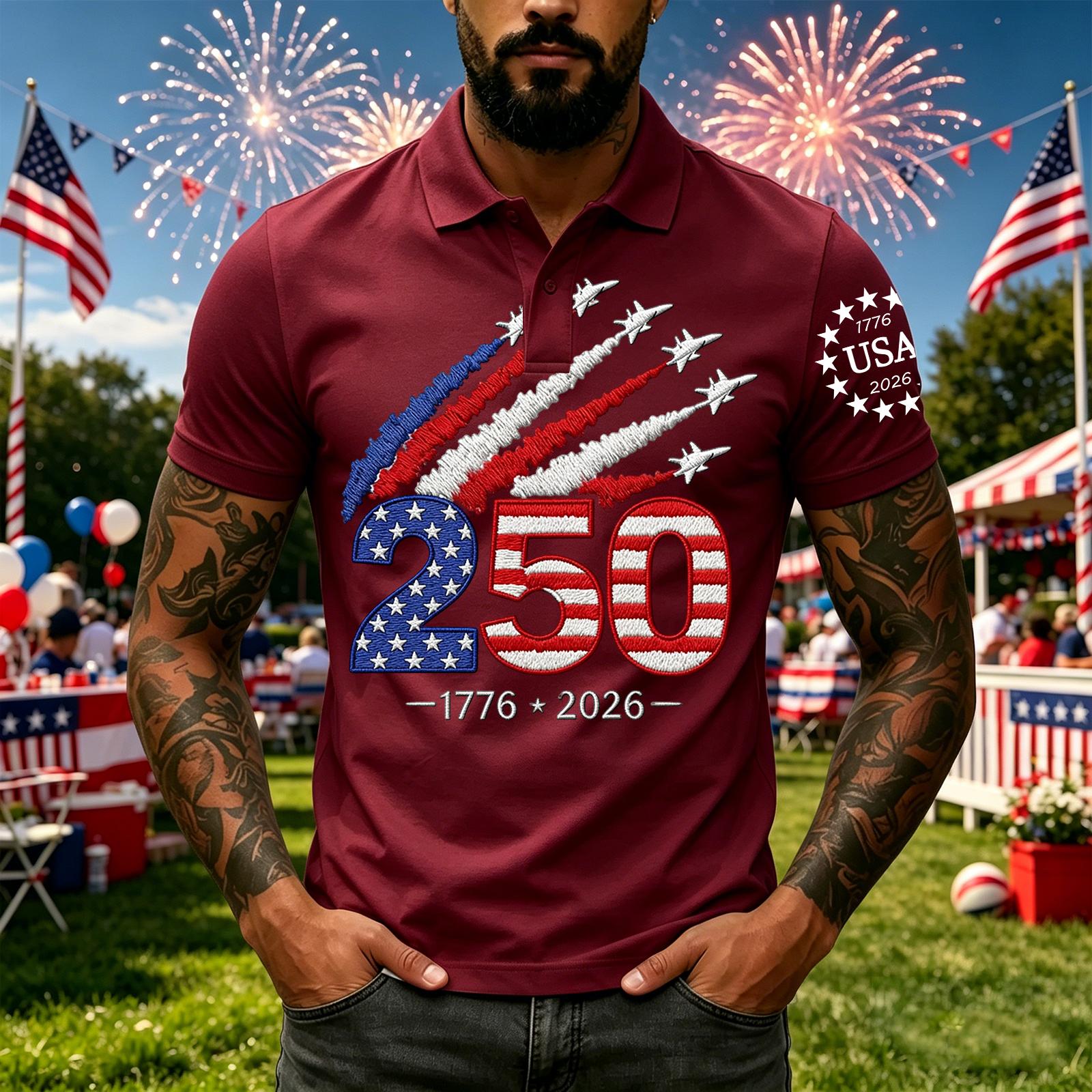 

Men s Casual Short Sleeve Polo Shirt Independence Day Print Lightweight Breathable Comfortable Fit Summer Top S винний