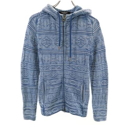 1PIU1UGUALE3 RELAX Long Sleeve Blasting Zip Hoodie S Blue Men's Used