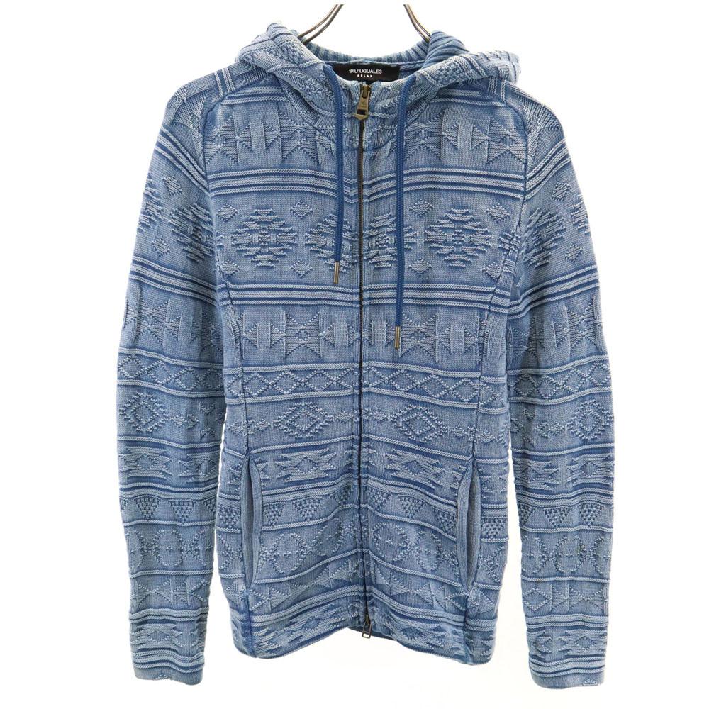 1PIU1UGUALE3 RELAX Long Sleeve Blasting Zip Hoodie S Blue Men's Used