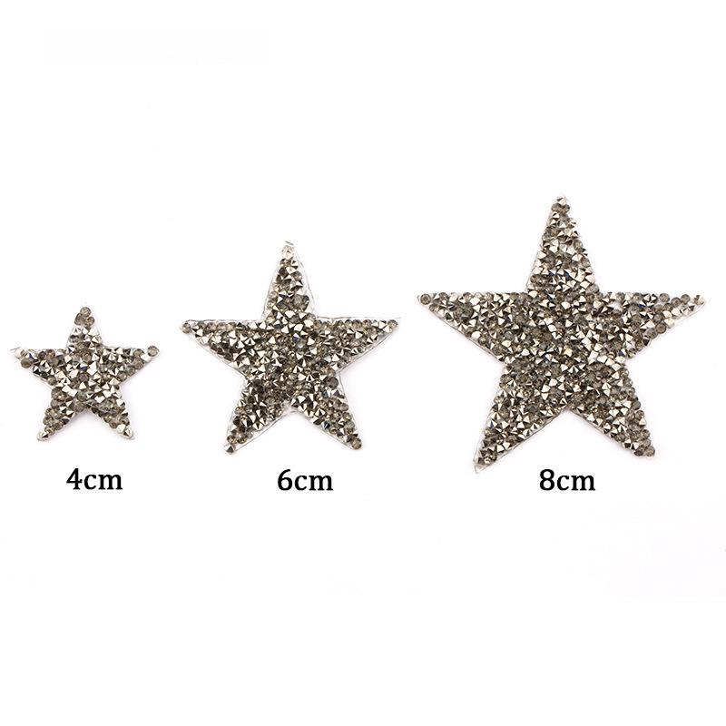 Star-Shaped Rhinestone Resin Patches: 5-Piece Pack for DIY Clothing Accessories