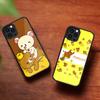 Funda de Teléfono Kawaii Rilakkuma para Iphone 16 15 14 13 Pro Max 12 11 Mini 7 8 Plus Se Xr X Xs Fundas Carcasa PC+TPU
