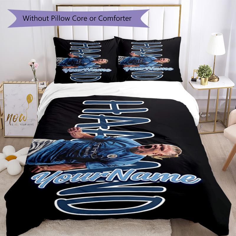 Haaland 23 Customize your name Bedding Set Breathable Duvet Cover with Pillowcases Home Decoration Birthday Gift