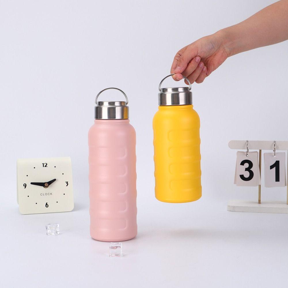 Leakproof Design Stainless Steel Vacuum Flask Portable Handle Large Capacity Bottle  Fitness Sports