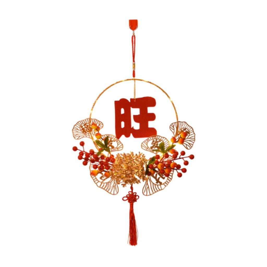 Chinese New Year Wreath LED Wreath with Lights DIY Making Material Spring